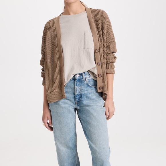 JENNI KAYNE Cropped Organic Cotton Cocoon Cardigan, Size MEDIUM - Picture 7 of 13